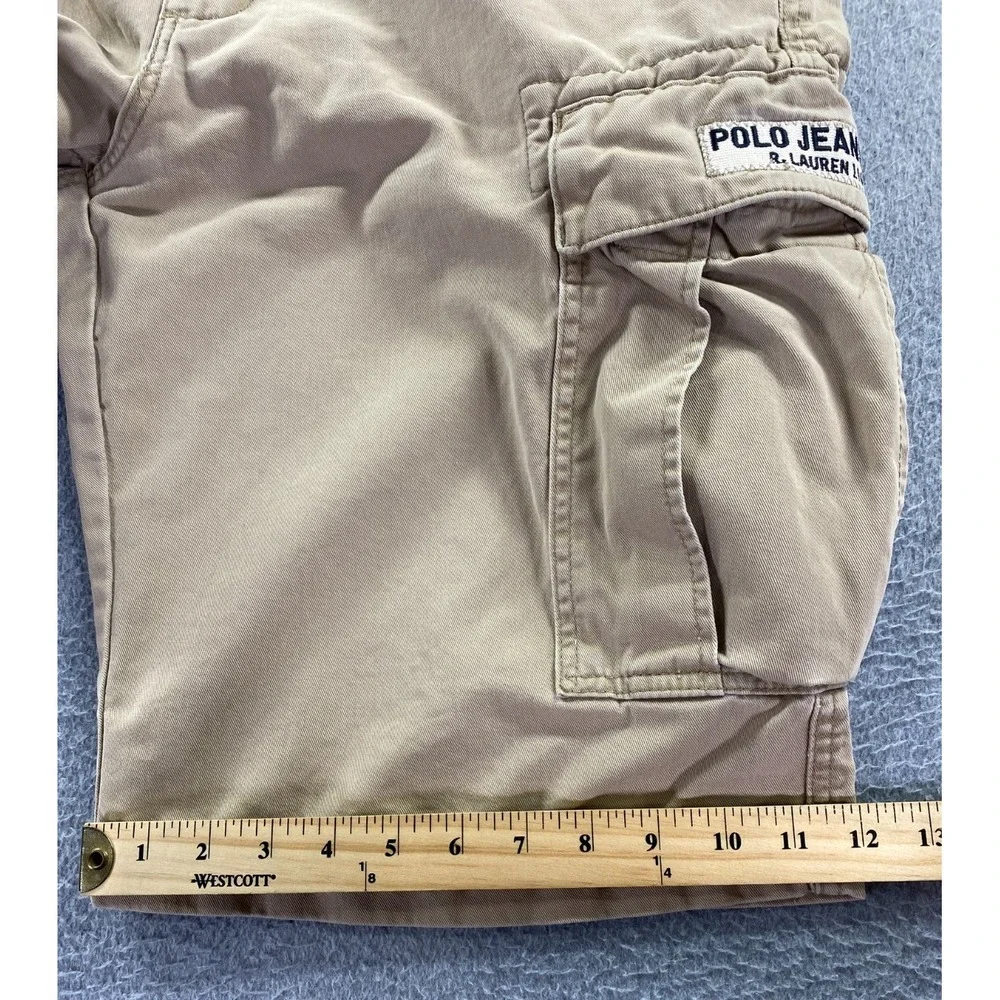 Vtg Polo Jeans Ralph Lauren Firefighter‎ Shorts Mens 34 Cargo Khaki Trooper